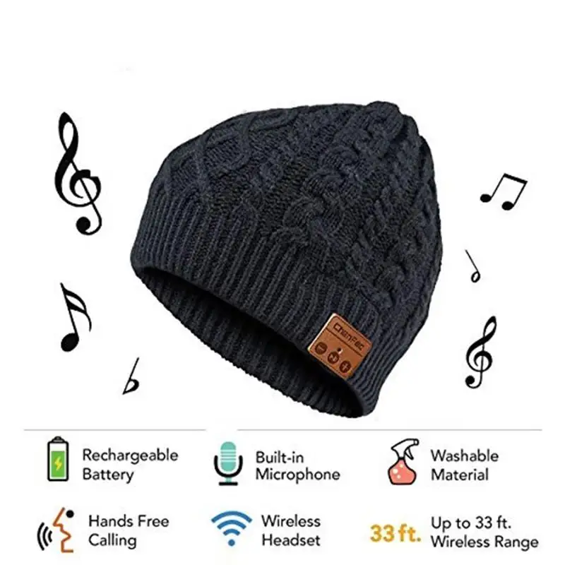 Теплая мягкая Bluetooth 4,2 шапка бини с наушниками динамик микрофон Hands-free для Iphone Android сотовых телефонов Поддержка карт памяти