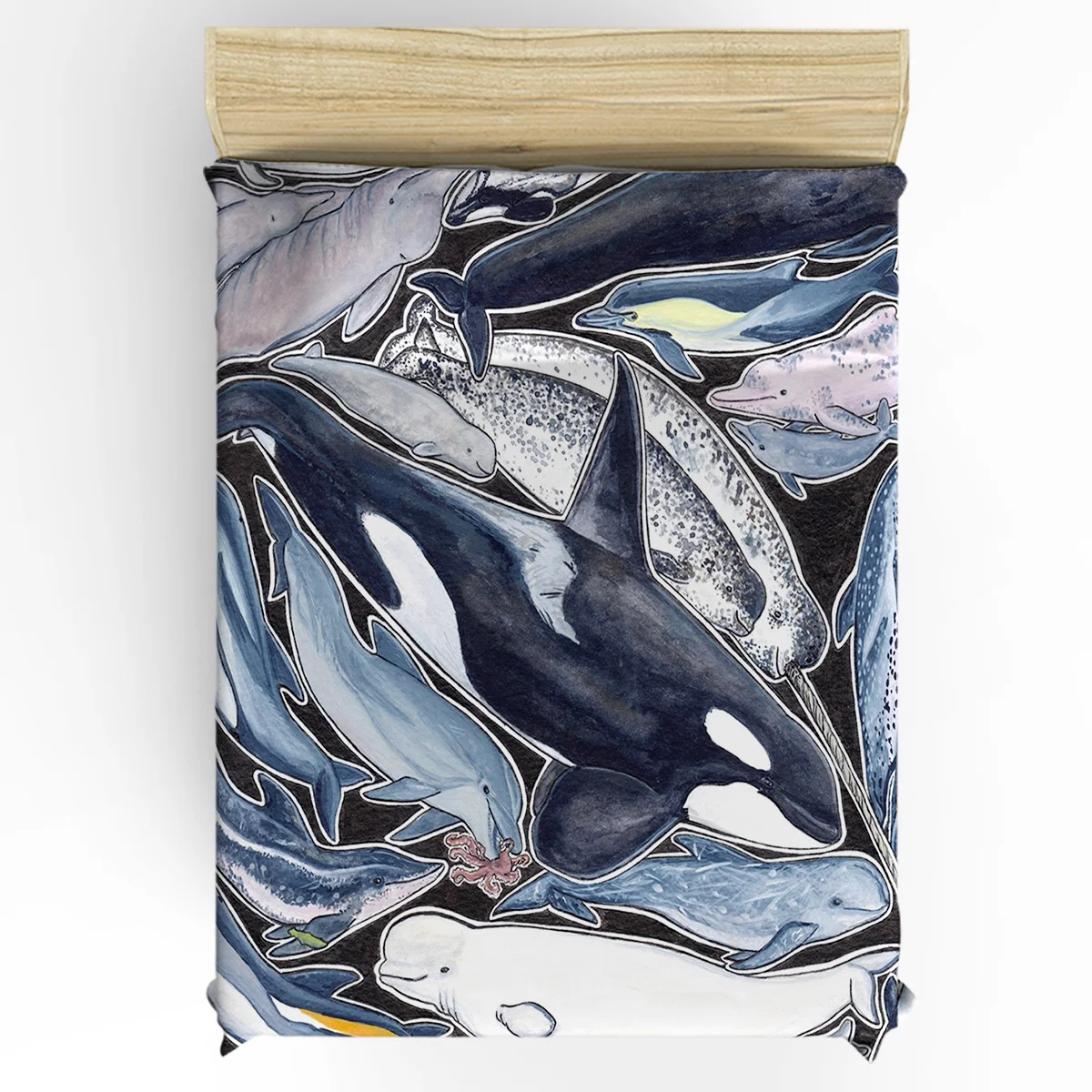 Дельфин Orca Beluga Narwhal Cie Пододеяльник 3D хлопок King queen размер пододеяльник набор постельного белья набор постельных принадлежностей для односпальной кровати