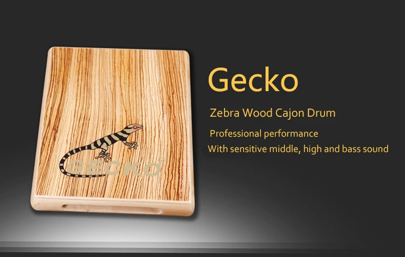 Gecko перкуссионный коврик-2 Зебра деревянный кажон барабан с сумкой 290x45x235 мм