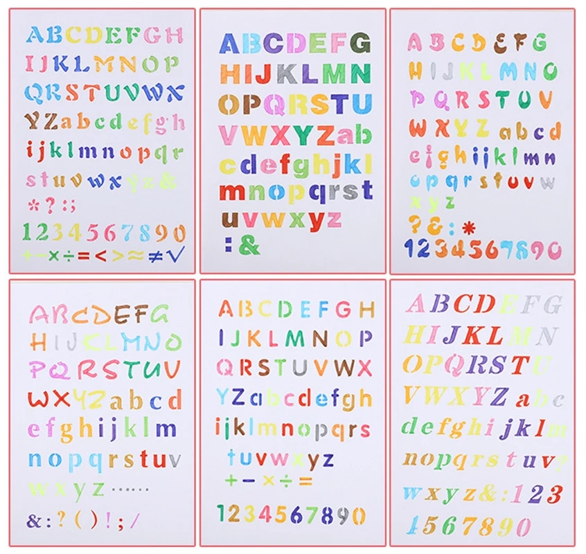 6 шт./лот А4 26 см Алфавит английские буквы DIY трафареты для наслоения живопись