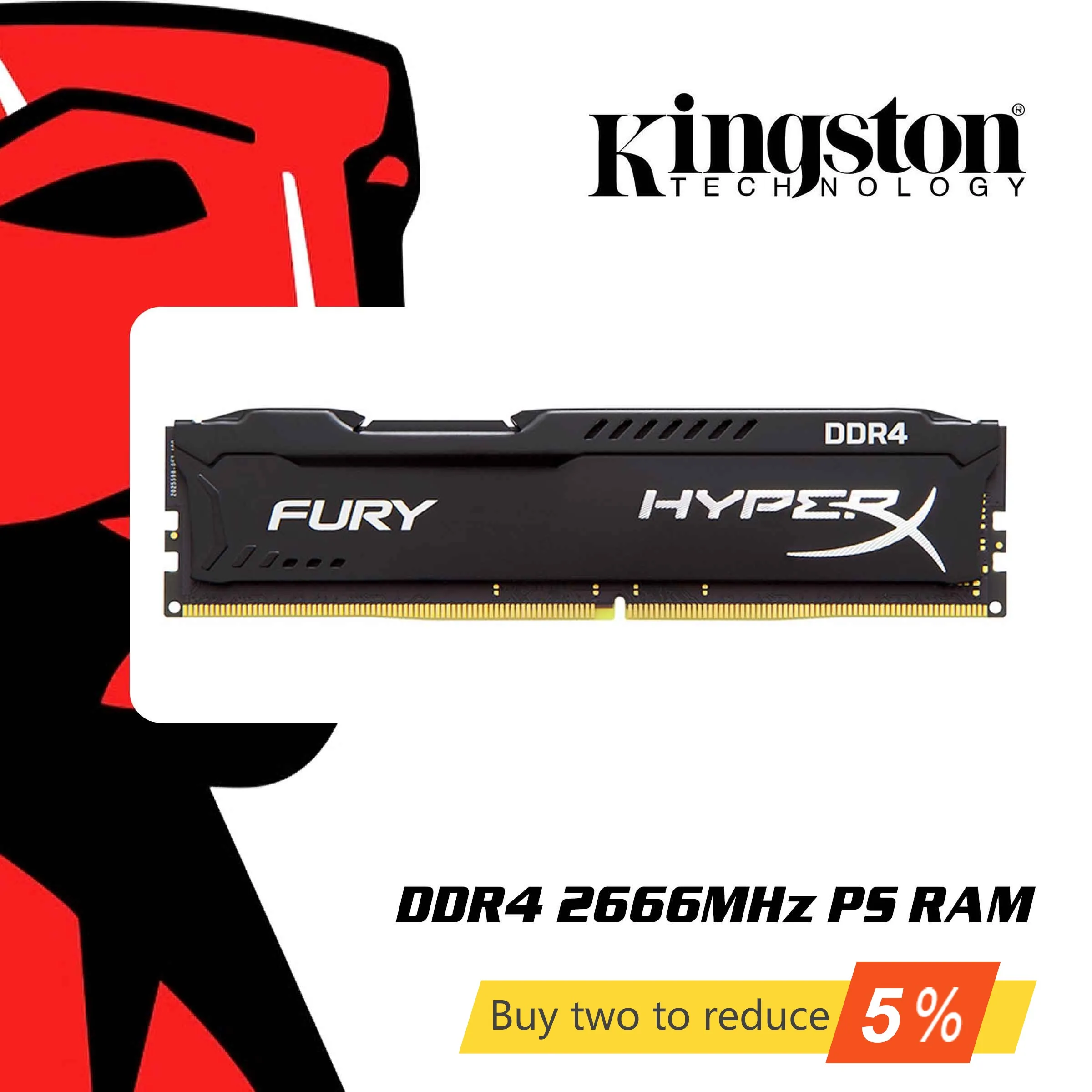  Original Kingston HyperX FURY 4GB 8GB 16GB Desktop Game RAM Memory DDR4 2666MHz CL16 DIMM 288-pin I