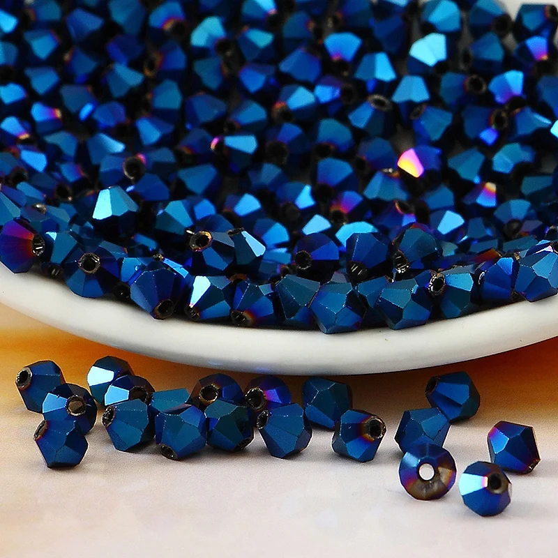 5301 Grade AAA Metallic Blue color 3mm 4mm,6mm,8mm Crystal Bicone