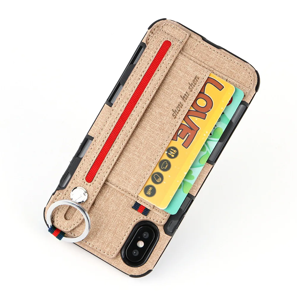 Чехол-накладка для телефона с отделениями для карт для IPhone X XS MAX XR 8 7 6 Plus брелок для samsung Galaxy S8 S9 Plus Note8 чехол-накладка