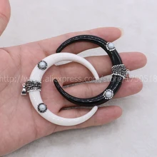 Fashion crescent horn pendant , Bull Cattle Charm Bead Long horn Resin Horn Pendant for Jewelry Accessories mix color 896