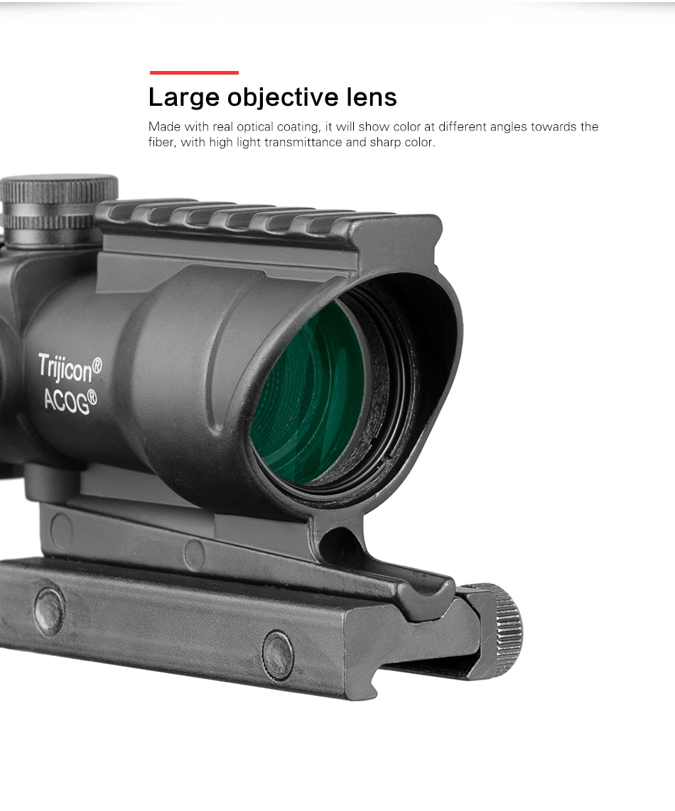 Охотничий Прицел ACOG 4X32 Rail оптика красный зеленый Dot Cross IlluminatedGlass Etched сетка тактический оптический прицел