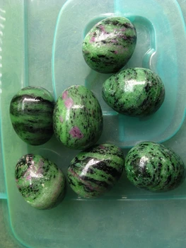 

7 NATURAL Epidote & Ruby CRYSTAL GEMSTONE MINERAL REIKI WICCA PAGAN