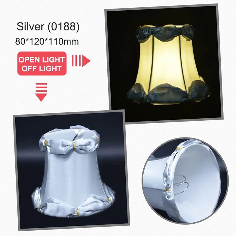 Современная роскошная Ткань абажур современный Art Deco тканевый абажур для Хрустальный настенный светильник светлый оттенок 80*120*110 мм - Цвет корпуса: Silver