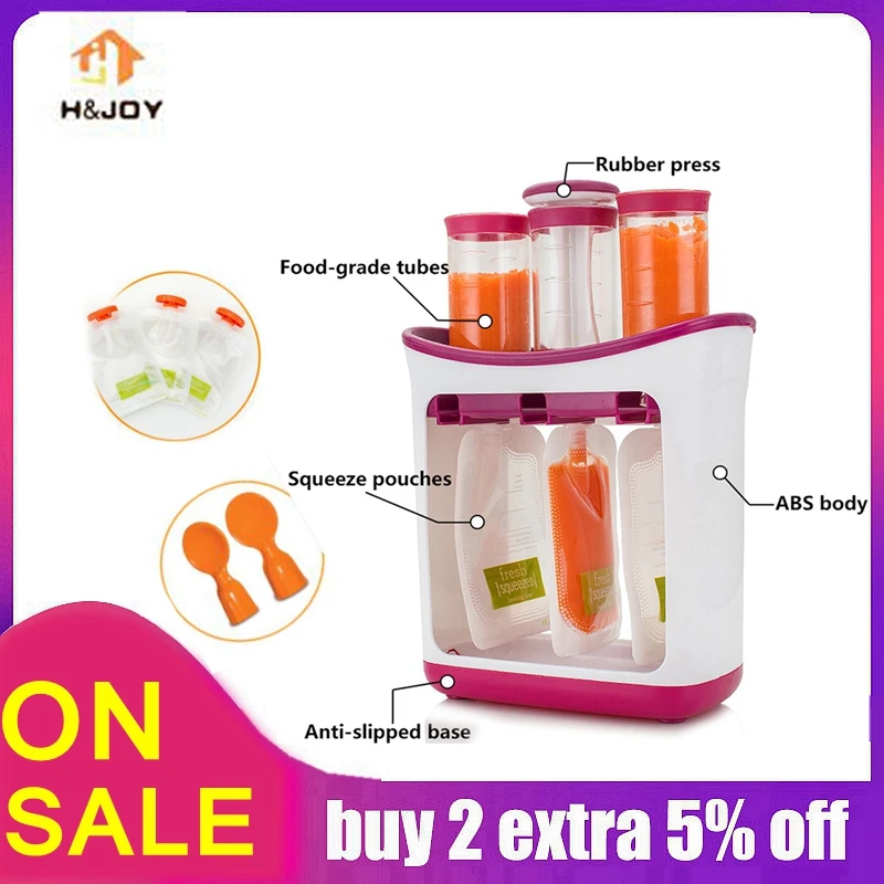 

Squeeze Food Station Baby Food Organization Storage Containers Baby Food Silicer Maker Set Fruit Puree Packing Machine