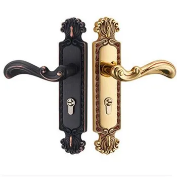 

European style black antique brass indoor locks european gold bedroom kitchen bathroom wooden door lock top quality