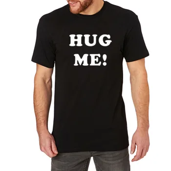 

Mens Hug Me! Cotton Black T-Shirts Men Tee