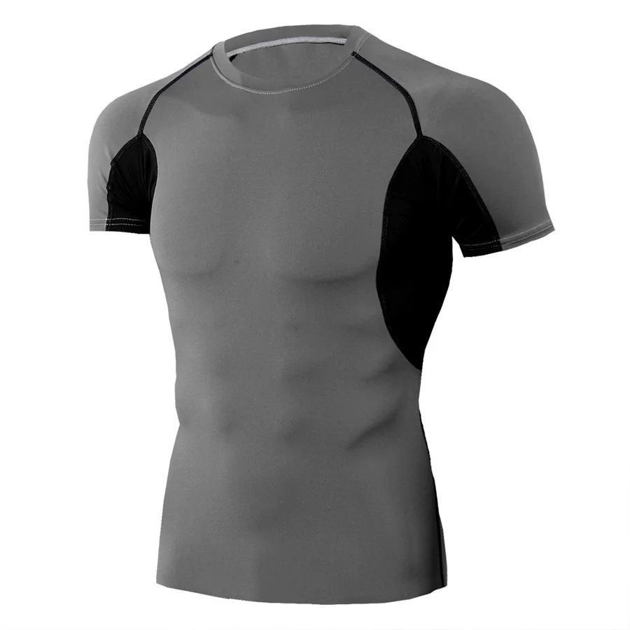 Мужской спортивный комплект для бега, компрессионная футболка с короткими рукавами+ штаны, облегающие быстросохнущие баскетбольные спортивные штаны, костюмы для фитнеса