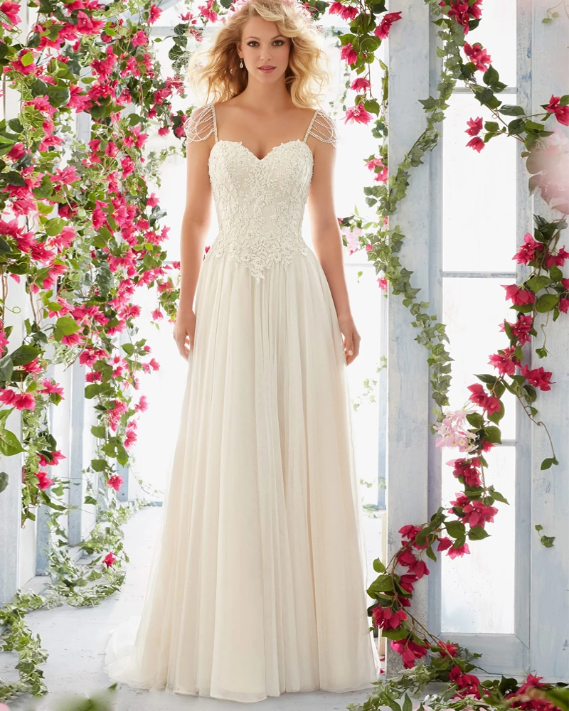 Chiffon Short Beaded Wedding Dress
