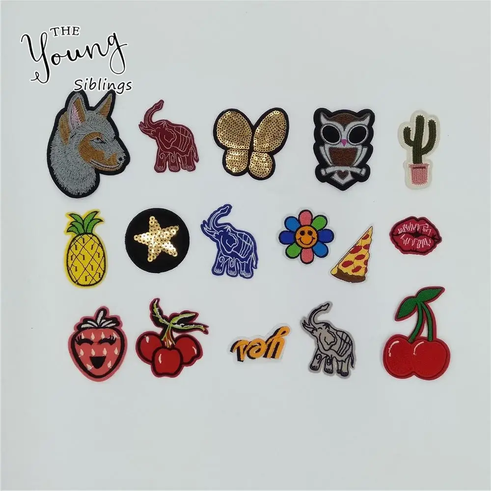 

High quality Cartoon Hot melt adhesive Applique Embroidery Kids patches stripes DIY Sewing Craft Clothing Accessories C628-C2044