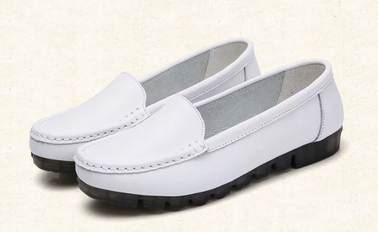 AH 201-2019 Genuine Leather Women Shoes Walking Woman Flats -3