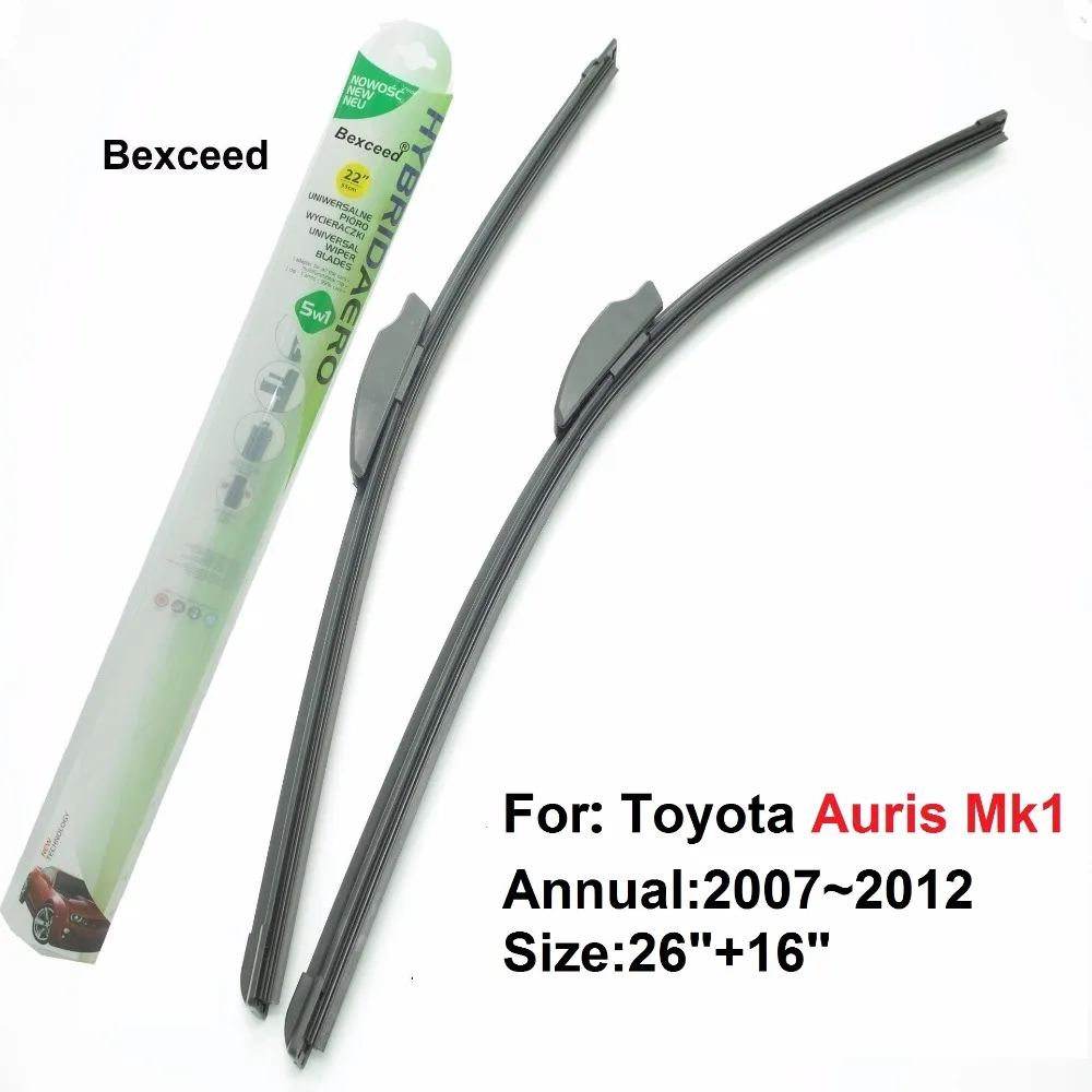 Bexceed of Car Windshield Flat Wiper Blade For Toyota Auris Mk1 . Size(26"+16").20072012in