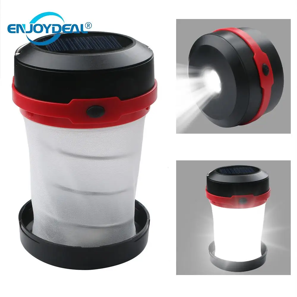 Collapsible Portable Solar LED Camping Light Outdoor Flashlight Mini