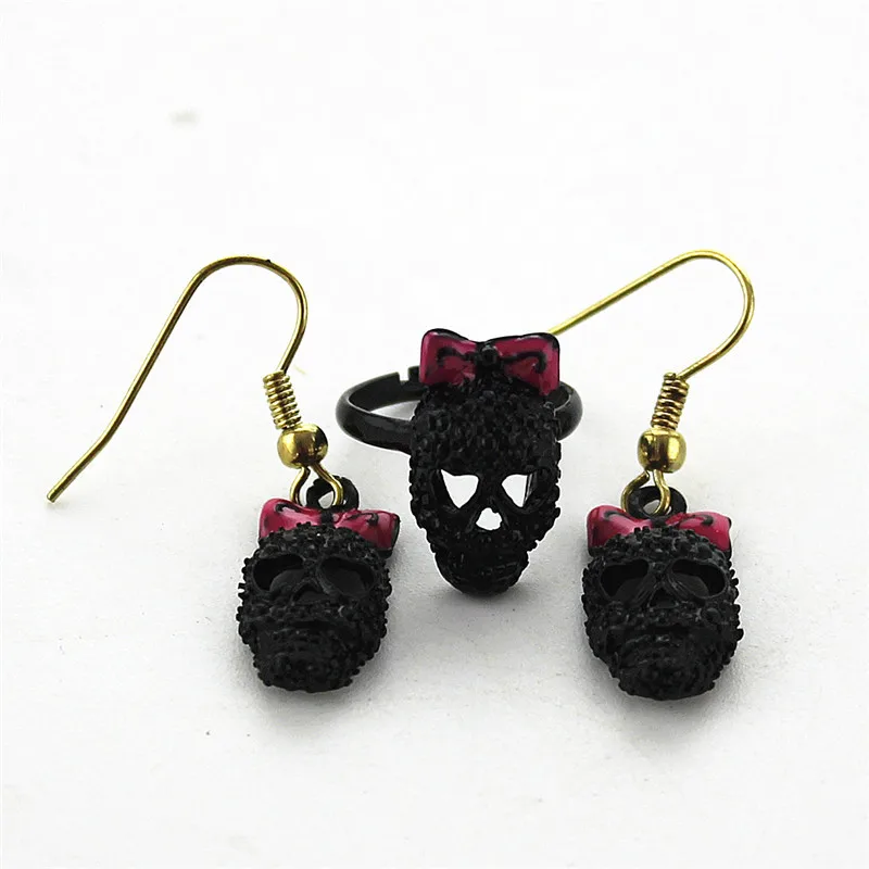 Punk & Rock Skull Drop Dangle Earrings for Men Gothic Style Steel Color