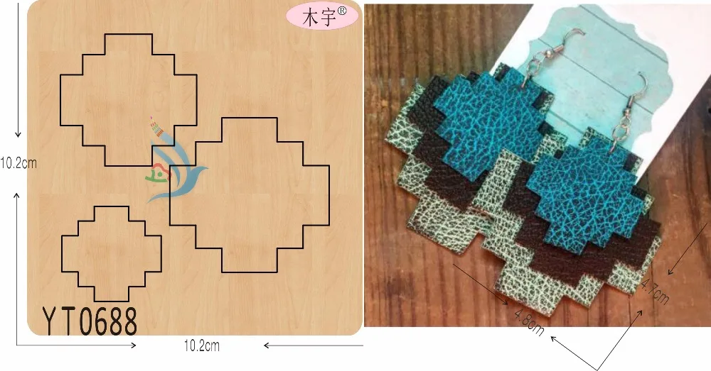 

Irregular pattern eardrop-1 DIY new wooden mould cutting dies for scrapbooking Thickness/15.8mm/YT0688
