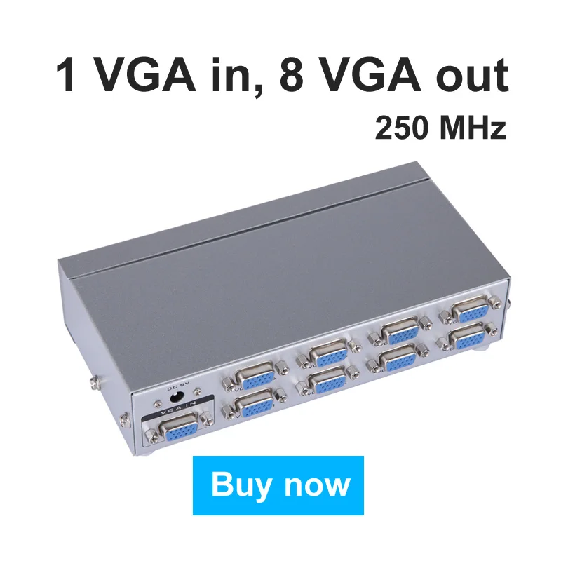 Разветвитель VGA с 8 портами распределитель 1 в мониторов дисплей одинакового