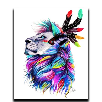 

Diy Diamond Painting Cross Stitch Crafts Diamond Embroidery 5 Round \ Square Diamond Mosaic Image Watercolor tiger head
