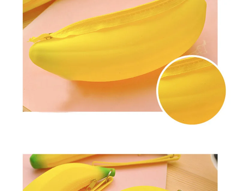 Cute Coin Purse Banana Pencil Case Kawaii Bag Silicone Purse Children's Purses For Kids Yellow Ulrica Coin Bags For Women Funny (4)