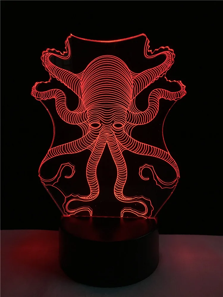 

Creative Ocean Octopus Fish 3D Lamp LED USB Mood Night Light luminaria infantil Multicolor Touch Remote Table Desk Decor Gift