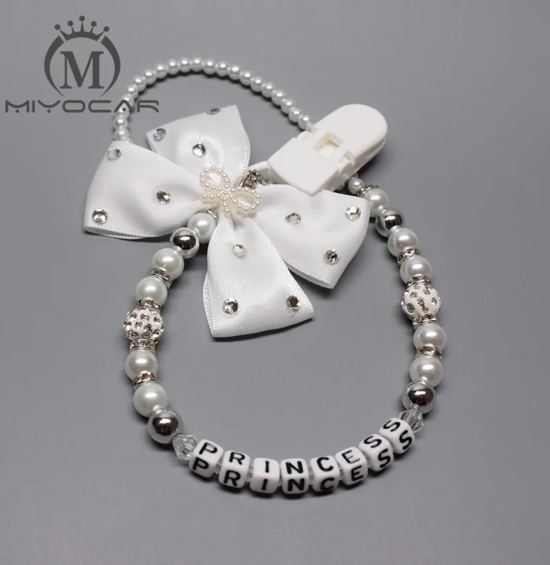 MIYOCAR все имя ручной работы bling crystal rhinestone принцесса детская соска/соски/пустышки/cocka/chupeta и соски зажимы - Цвет: clip