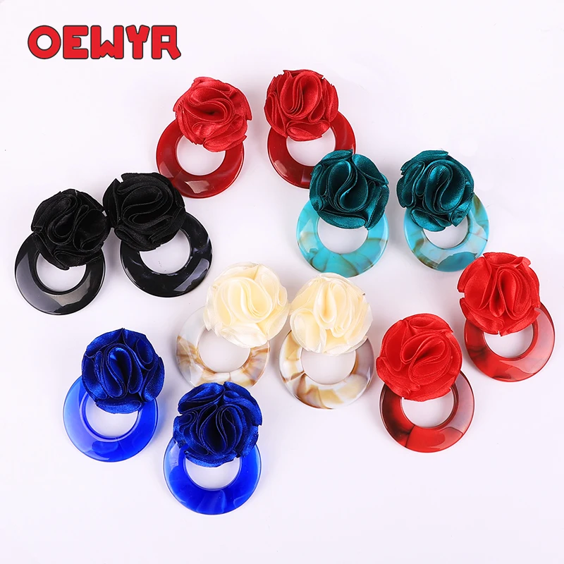 

Oewyr Korea Handmade Flower Earrings 2019 fashion women Jewelry Colorful Petal acrylic Drop earrings Girl gift statement ZS1001A