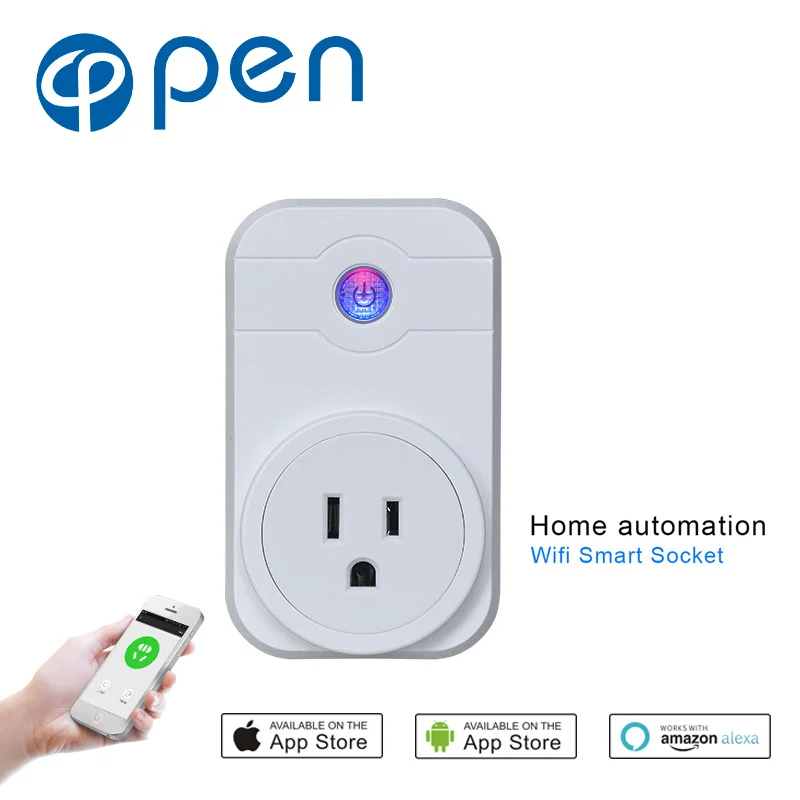 

OPUS-001 10A Wifi Smart Switch Power Plug Socket US 220V Wireless Light Outlet Timer Remote Control Support Alexa Google Home