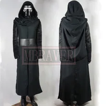 Звездные войны 7: Kylo Ren Униформа черный плащ пальто рубашка брюки косплей костюм для мужчин на заказ любой размер Z1001