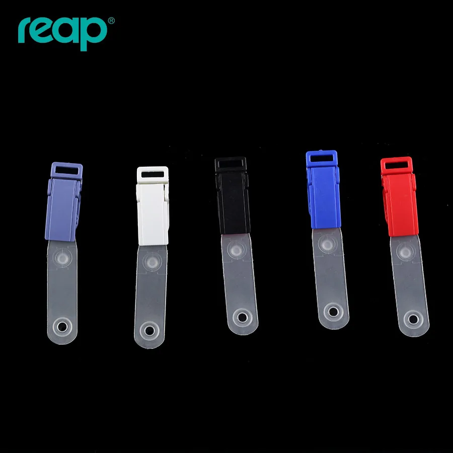 

6Pcs/lot Reap 7604 Free shipping ABS metal ID Card Holder name Badge Clip with Transparent Straps High Quality