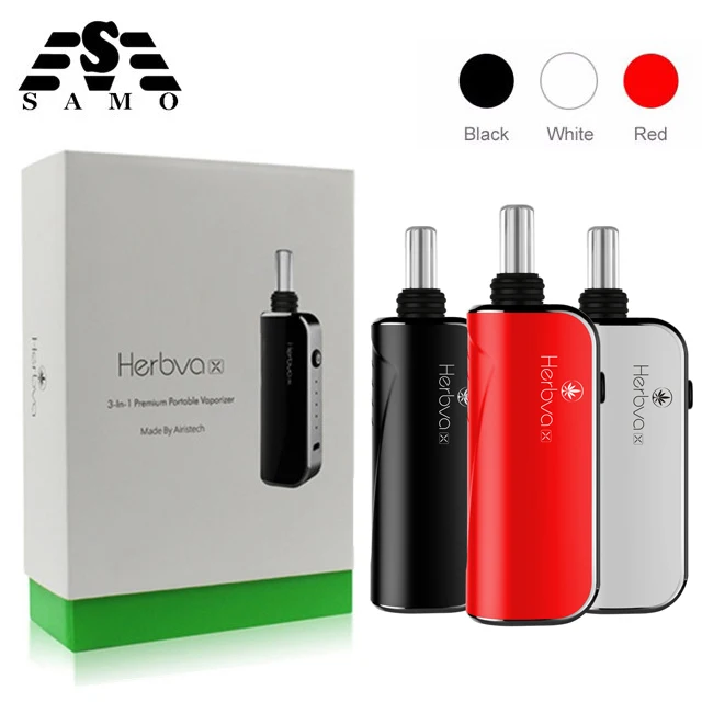 

Original Herbva x 3 in 1 dry herb wax oil Electronic Cigarette kits Ceramic Chamber Temp Control Screen vaporizer vape pen