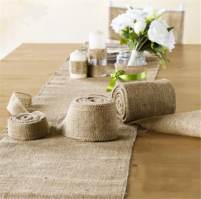 2.5~6cm width Jute Table Runner Burlap Fabric For Burlap ...