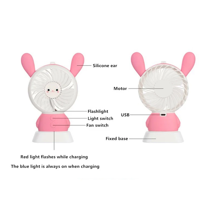 Мини-вентилятор охлаждения персональный портативный автономный многоцветный светодиодный фонарь 2 регулируемые скорости вентилятор путешествия MK
