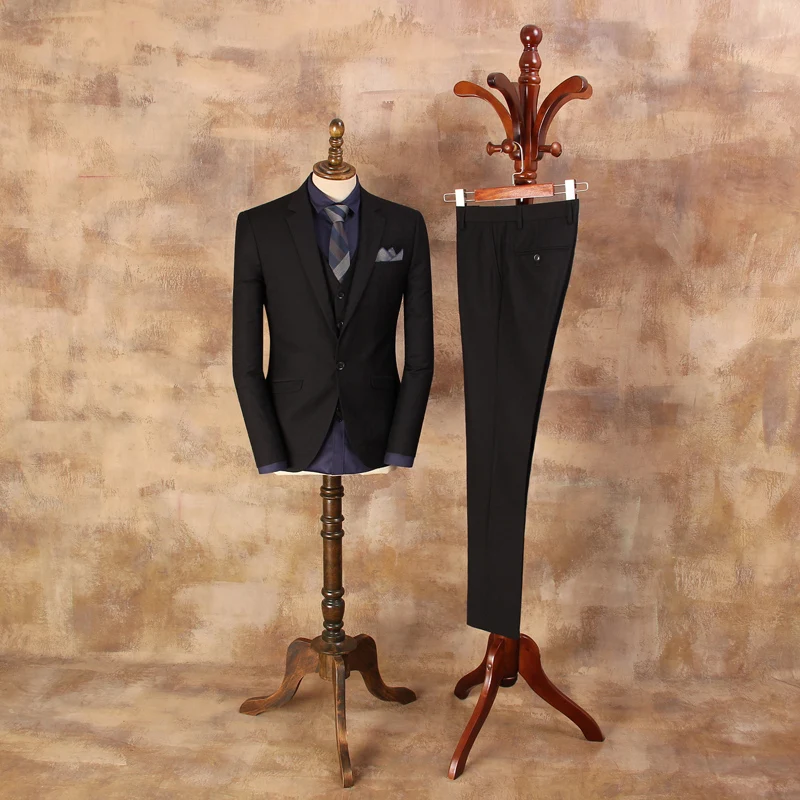 

2019 New Arrival Male Fashion Banquet Wedding Suits Mens Black Suit Jackets Man Business Suits For Casual wear WT081C