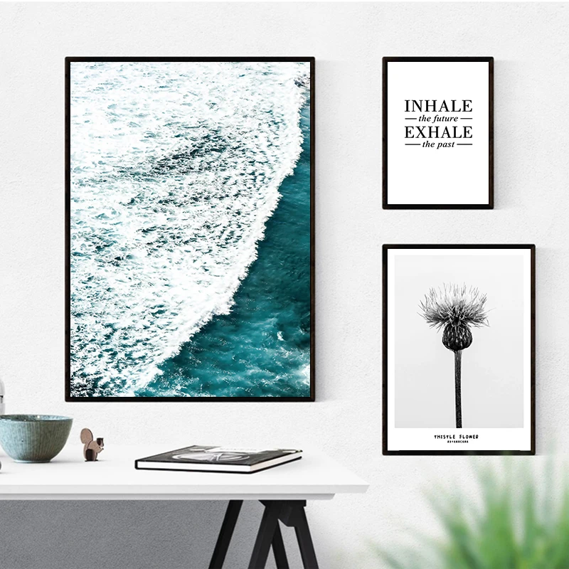 Жизнь мотивационные цитаты Surf пейзаж Скандинавское украшение плакат печать