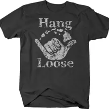 Горячая распродажа мода повесить свободные Гавайский остров Surfings верховой езды волны футболка