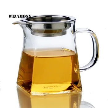 

WIZAMONY Creative Fair Mug with Stainless Steel Filter Heat Resist Glass Chinese Style Kung Fu Tea Ceremony