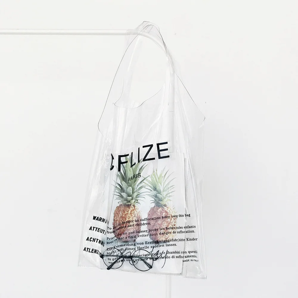 

2018 Brand Clear PVC Women Handbags Jelly Transparent Plastic Summer Beach Bags Holographic Jelly Bag Storage Accessories