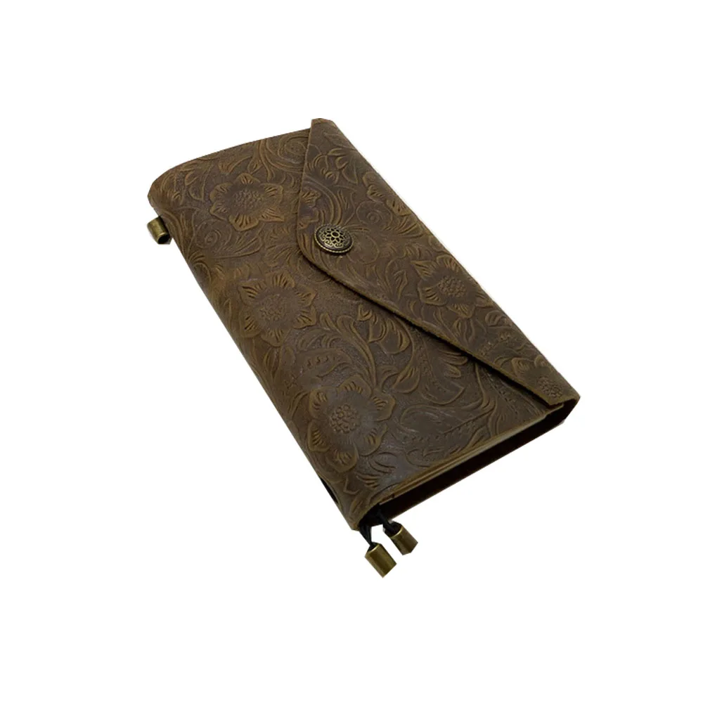 Dark Brown Классическая обложка для дневника из натуральной кожи, записная книжка TPN009 - Цвет: Dark Brown