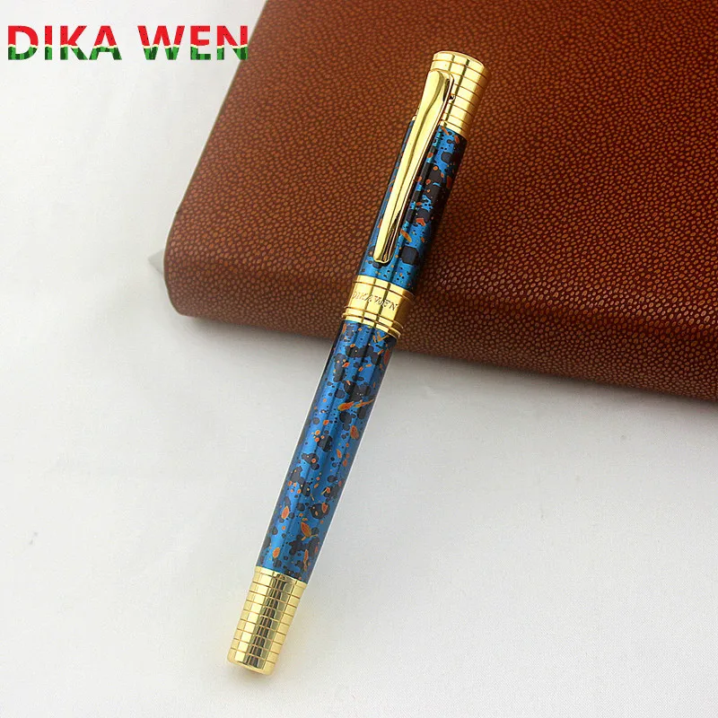 Высокое качество металла авторучки с оригинальной подарочной чехол Синий Золотой зажим красочного ручки для Бизнес