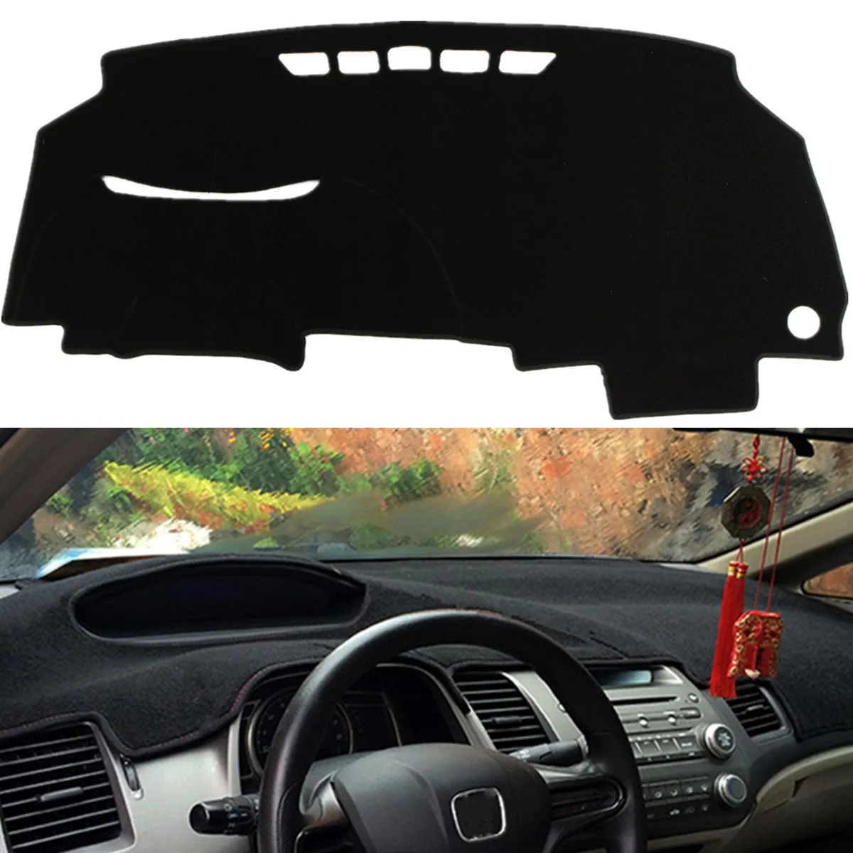 Autoleader Black Dash Mat Dash Cover Mat Dashboard Cover Polyester