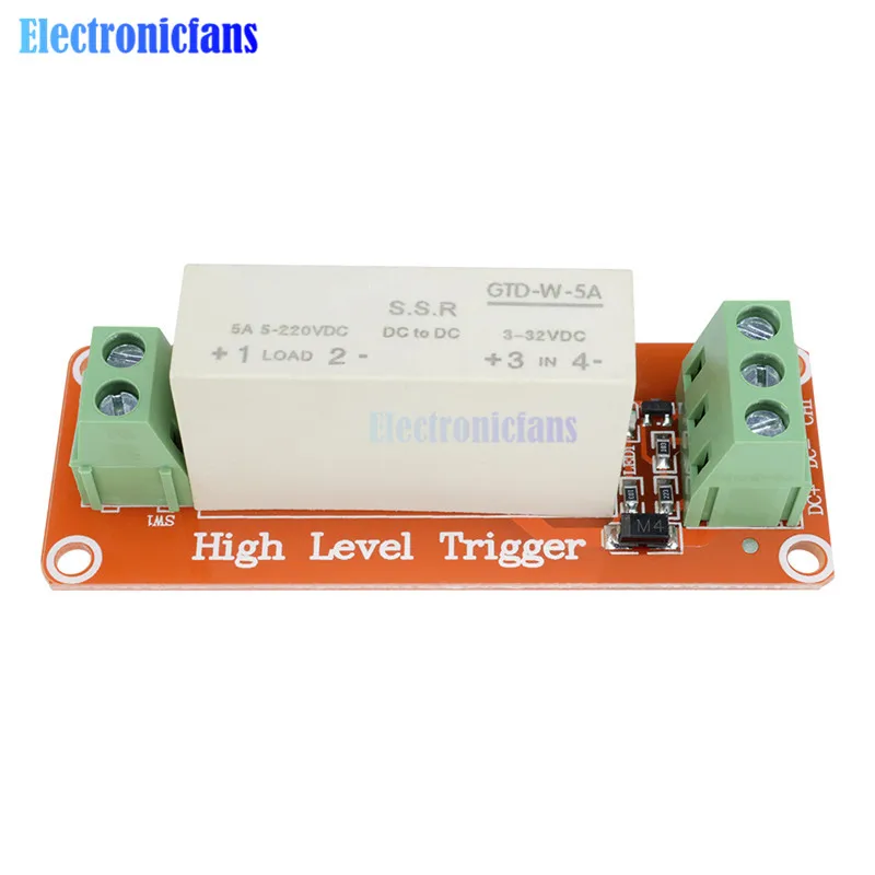 

1 Channel DC 5V 220V 5A SSR Solid State Relay Module For Arduino Uno R3 ONE Switching Transistor Board High Low Level Trigger