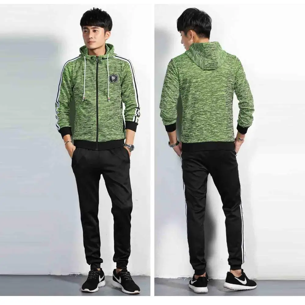 

Men Running Set Sportswear Clothing 2019 NEW Winter Sets Hoodies Sweaters Suits Men's Jacket + Pants Suit 2 Pcs