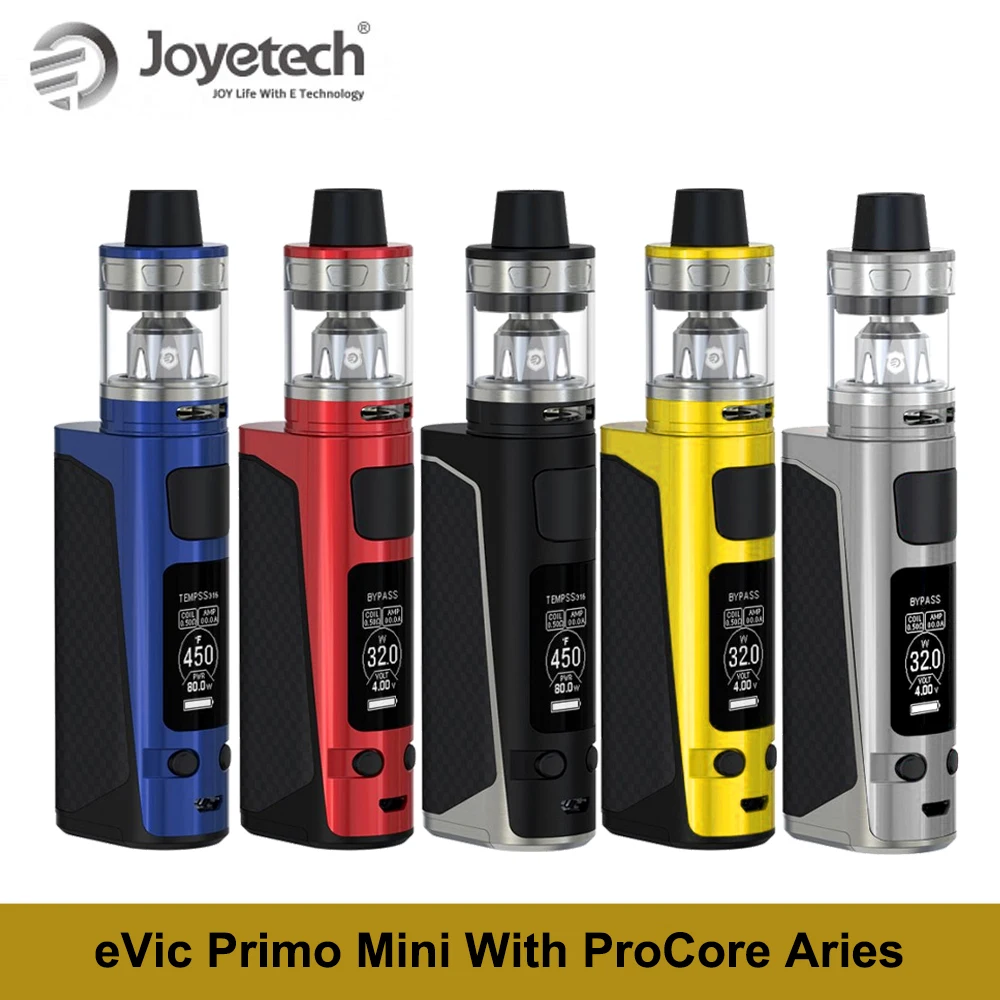 100% Original Joyetech eVic primo mini kit with 4ml capacity ProCore Aries atomizer 80w mini mod powered by single 18650 battery