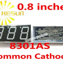 2 шт. x 0,8 дюйма Красный общий катод/анод 3 цифровой трубки 8301AS 8301BS светодиодный модуль дисплея