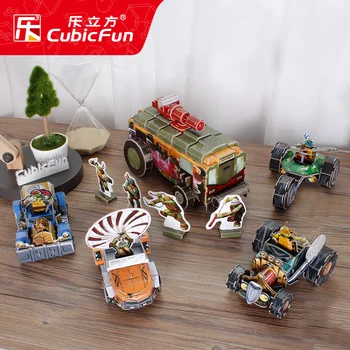 

T90 3D three-dimensional puzzle spelling toy locomotive animation surrounding assembling manual car model
