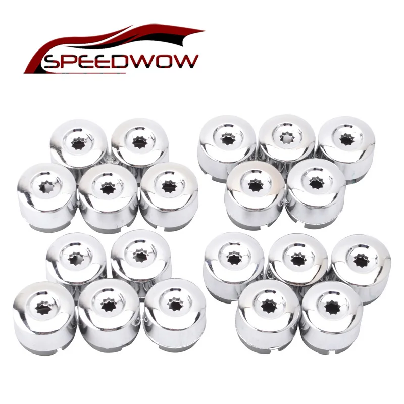 SPEEDWOW 20 pcs Chrome ล้อ Lug Nut ฝาครอบสำหรับ VW Jetta Golf MK5