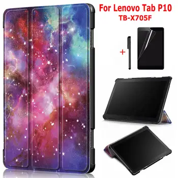 

iBuyiWin Smart PU Leather Cover for Lenovo Tab P10 TB-X705F 10.1" Tablet Funda Case Capa Cover+Screen Film+Pen
