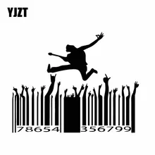 Yjzt 15.1cm * 12cm música carnaval janela louco vinil decalque bonito carro adesivo preto/prata C27-0040